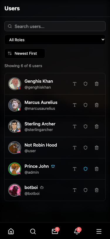 User Management - Mobile