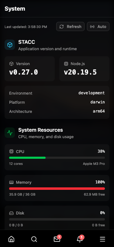 System Monitoring - Mobile
